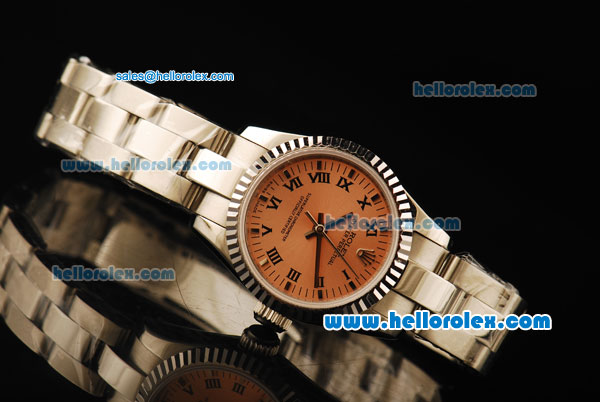 Rolex Oyster Perpetual Automatic Movement Full Steel with ETA Coating Case with Orange Dial - Click Image to Close